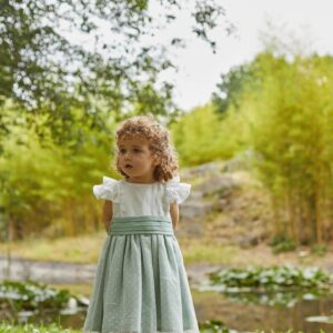 Vestido de Cerimónia Verde em Linho