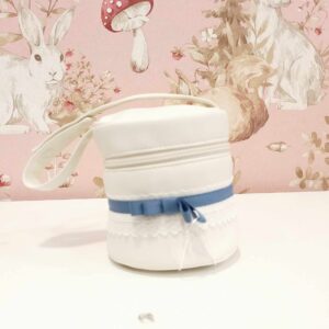 Porta Chupeta " Romantic Bege e Azul Velho "