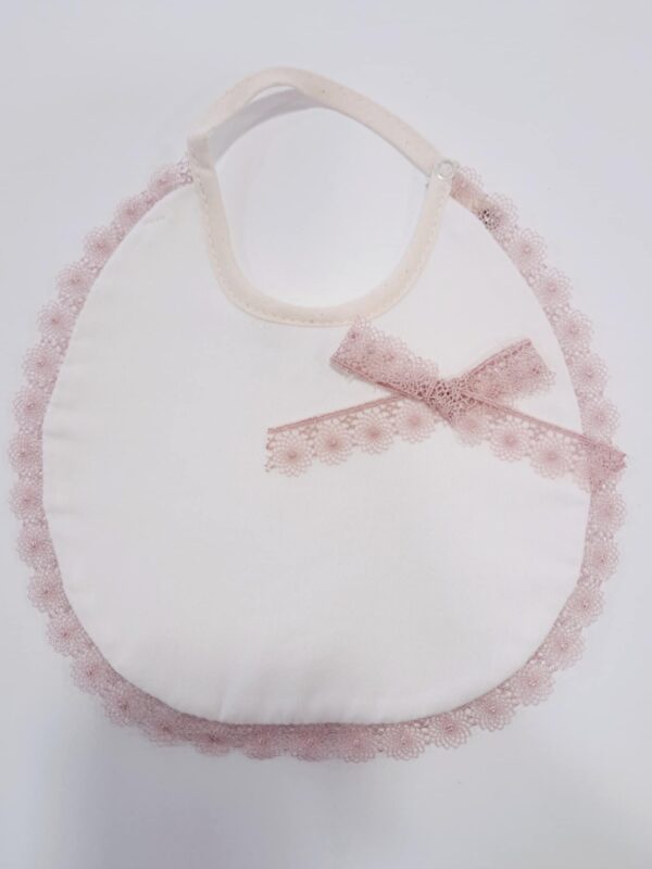 Babete "Renda Rosa"