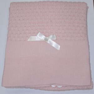 Manta em Malha Rosa Bebé