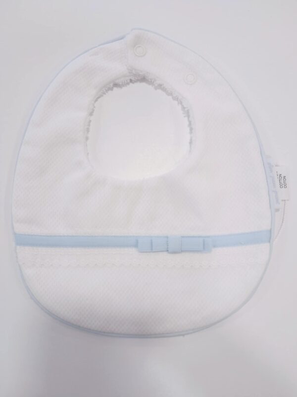 Babete " Romantic 1 Branco e Azul"