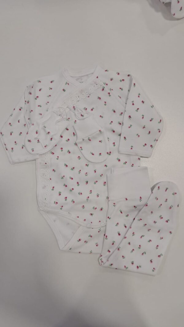 Conjunto Body com Collant Interior e luvas “Roses ”