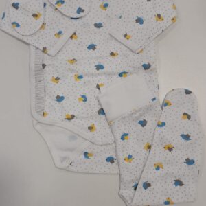 Conjunto Body com Collant Interior e Luvas “Blue Bird”
