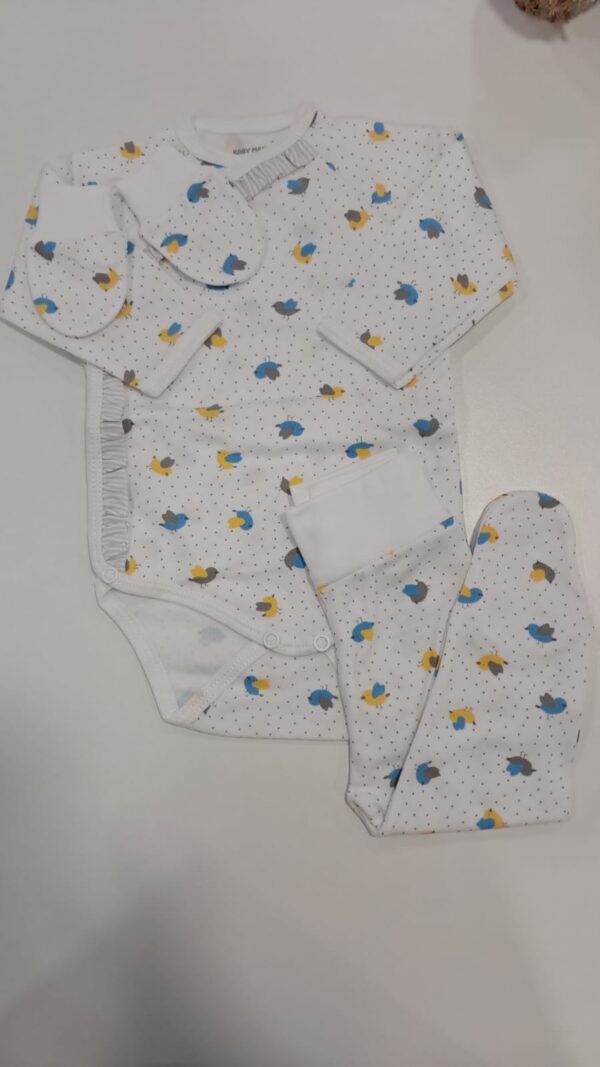 Conjunto Body com Collant Interior e Luvas “Blue Bird”