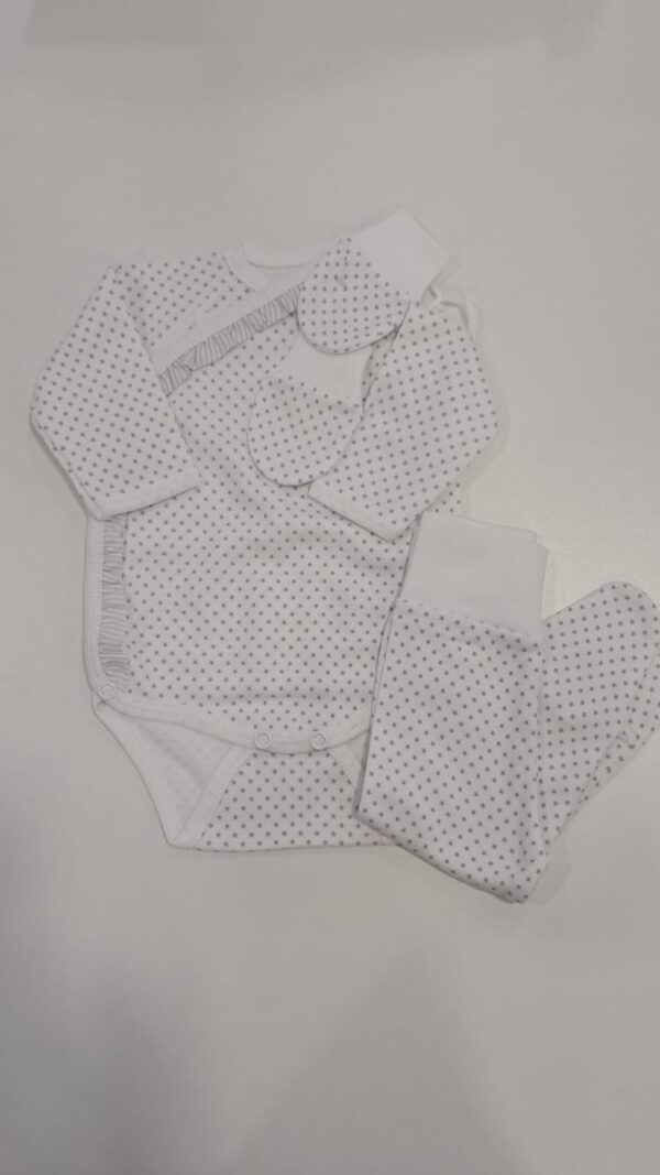 Conjunto Body com Collant Interior e luvas “Estrelinhas ”