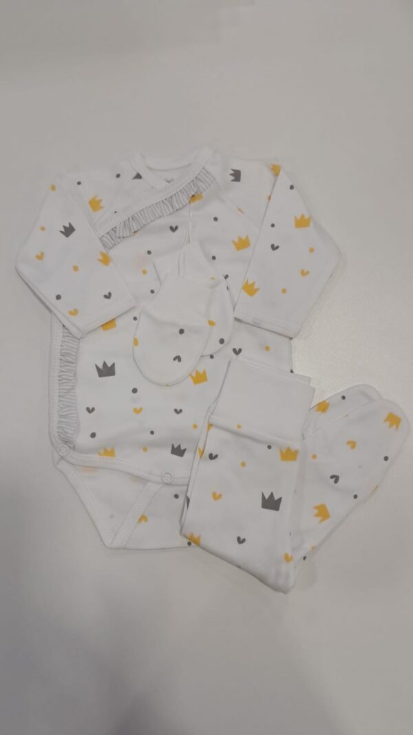 Conjunto Body com Collant Interior e luvas “Coroas ”