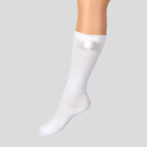 Meias altas com pompom menina